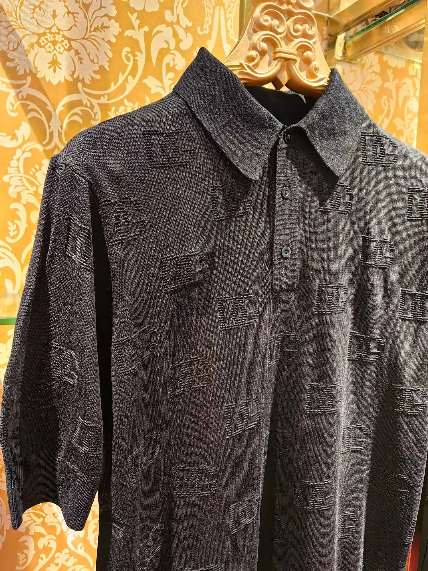 𝘿𝙊𝙇𝘾𝙀 & 𝙂𝘼𝘽𝘽𝘼𝙉𝘼 2025/ss New Arrival polo DG 14 Breathable Black Sizes 46 48 50 52
